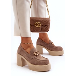 Zazoo 20170 Suedskor på en tjock post beige 4