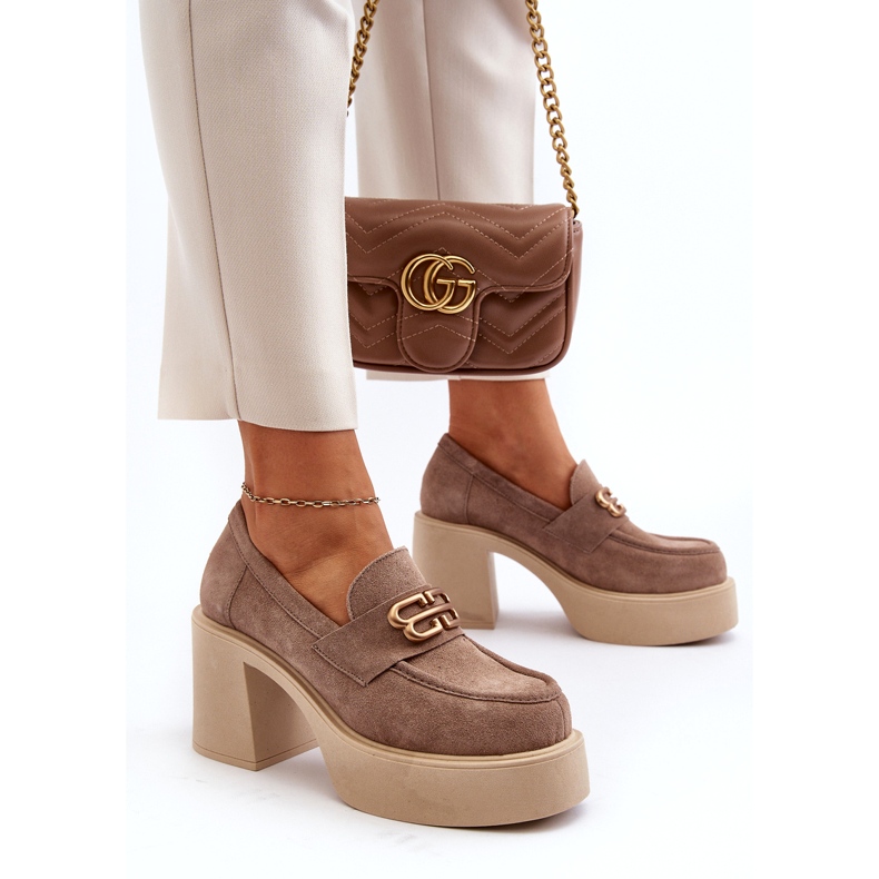 Zazoo 20170 Suedskor på en tjock post beige 4