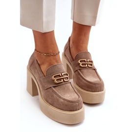 Zazoo 20170 Suedskor på en tjock post beige 3