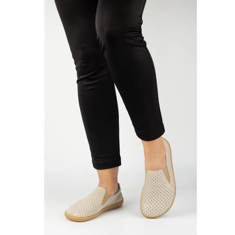 Olivier Kvinnors barfota minimalistiska öppning glider 1308pol beige 2