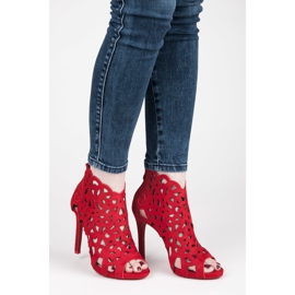 Vices Genombrutna sandaler med dragkedja röd 1