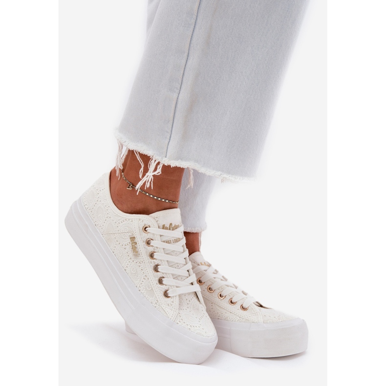 Kvinnors sneakers med Lace Lee Cooper LCW-25-31-3438L White vit 1