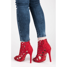 Vices Genombrutna sandaler med dragkedja röd 2