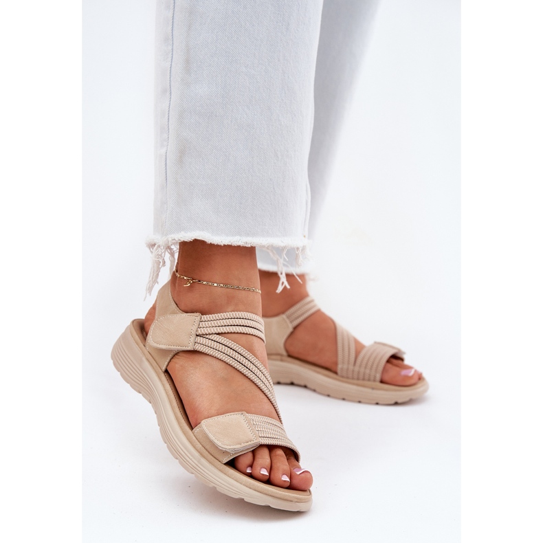 Evento Bekväma kardborresandaler för kvinnor, beige 2