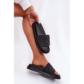 Kvinnors flip flops på plattformen Big Star RR274A540 Black svart 9