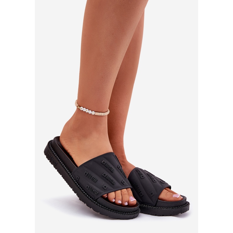 Kvinnors flip flops på plattformen Big Star RR274A540 Black svart 1