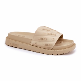Kvinnors tofflor på plattformen Big Star RR274A542 Beige 4