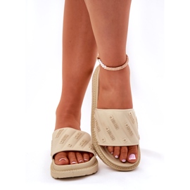 Kvinnors tofflor på plattformen Big Star RR274A542 Beige 3