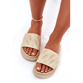 Kvinnors tofflor på plattformen Big Star RR274A542 Beige 5