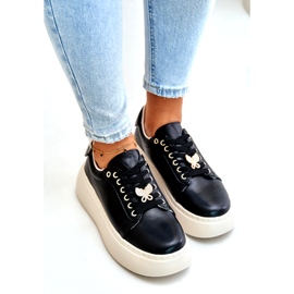 Vinceza Lädersneakers på plattformen med en rosa Vincez 89101 svart 3