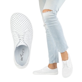 Olivier Women's Barefoot Minimalist OpenWork 1288Pol White vit 8