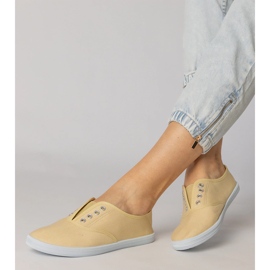 Slip-on sneakers i grått tyg 2