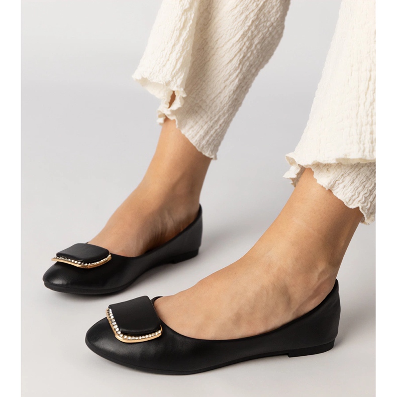 Svarta kvinnors ballerinor med zirkoner 1