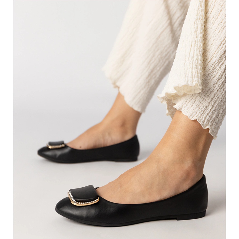 Svarta kvinnors ballerinor med zirkoner 2