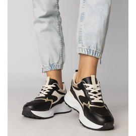 Svarta sportsneakers med en flätad insats 4