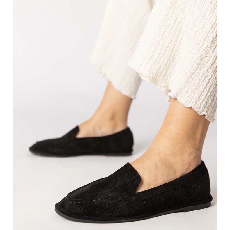 Black Openwork Loafers från Ekozamsz svart 1