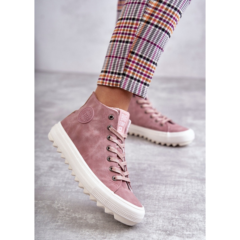 Women's Big Star Sneakers High Isolated Pink EE274113 rosa 3