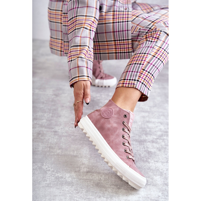Women's Big Star Sneakers High Isolated Pink EE274113 rosa 1