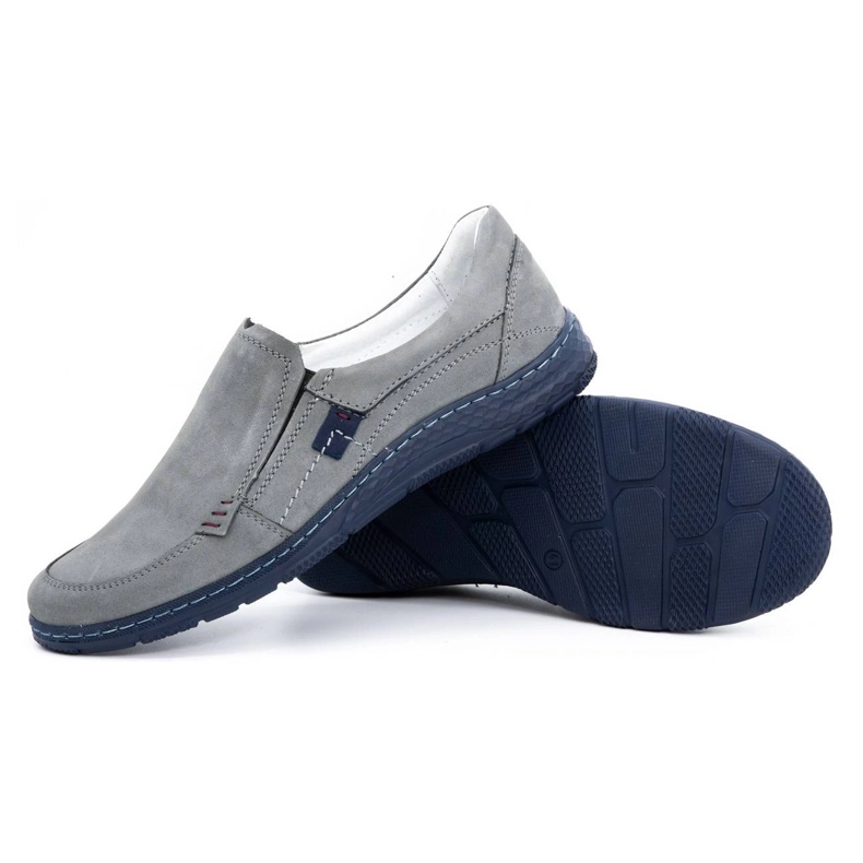 Olivier Grå loafers i läder för män 943MA 3