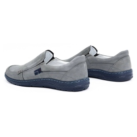 Olivier Grå loafers i läder för män 943MA 4