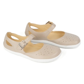 Barefoot Barefoot Women's Olivier 1284 - Läderskor med spänne för vardagliga och eleganta beige stiliseringar 2