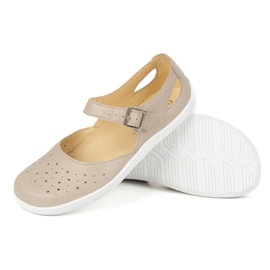 Barefoot Barefoot Women's Olivier 1284 - Läderskor med spänne för vardagliga och eleganta beige stiliseringar 3
