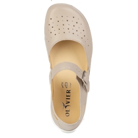 Barefoot Barefoot Women's Olivier 1284 - Läderskor med spänne för vardagliga och eleganta beige stiliseringar 5
