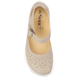 Barefoot Barefoot Women's Olivier 1284 - Läderskor med spänne för vardagliga och eleganta beige stiliseringar 6