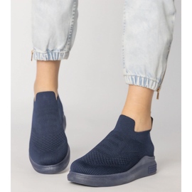 Marinblå sock sneakers 2