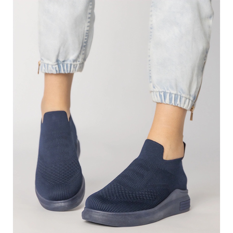 Marinblå sock sneakers 2