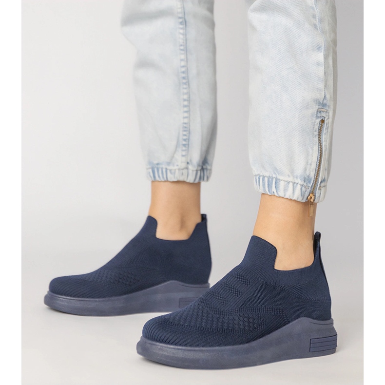 Marinblå sock sneakers 1