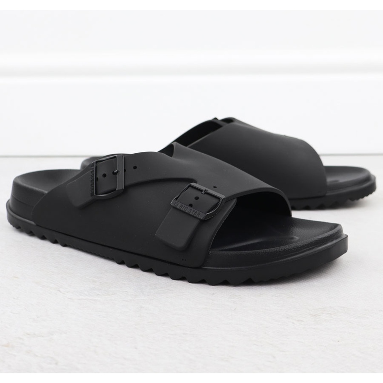 Black Big Star RR174A019 Herrens svarta strand tofflor 1