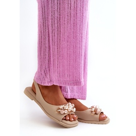 Damsandaler med dekorationer S.Barski KV27-004 Beige 1