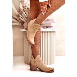 Zazoo 60475 Suede Heels isolerade lätt beige 3