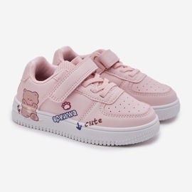 Rosa nallebjörn sneakers med en rosa nallebjörn 1