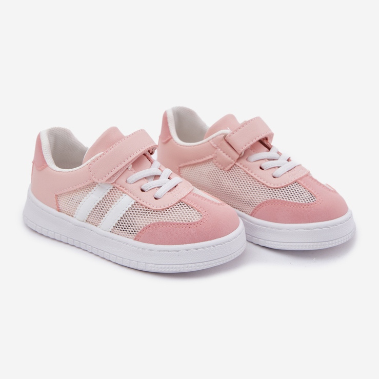 Barns sneakers rosa kardborrband 1