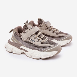 Sneakers sportskor för khaki kardborrband beige 1