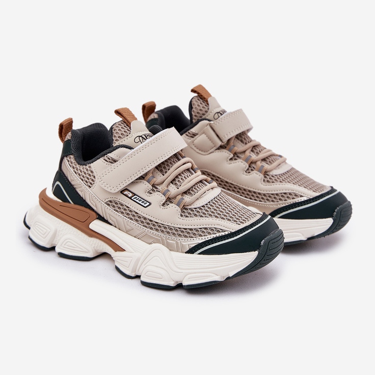 Sneakers sportsportskor för beige kardborrband 1