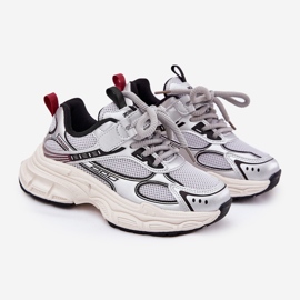 Barnens sneakers på en tjock sula silver xairana 1