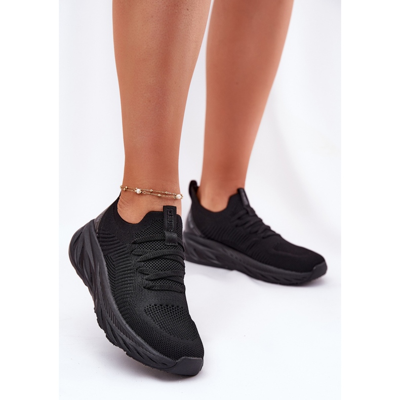 Slocked Lightweight Women's Sports Shoes Big Star RR274A132 Hi-Polish System Black System svart 2