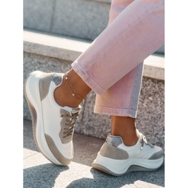 Kvinnors mocka sneakers på Big Star RR274A344 Hi-Polish Beige System 1