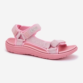 Sandaler för kvinnors material för kardborr Lee Cooper LCW-25-34-3561L rosa 4