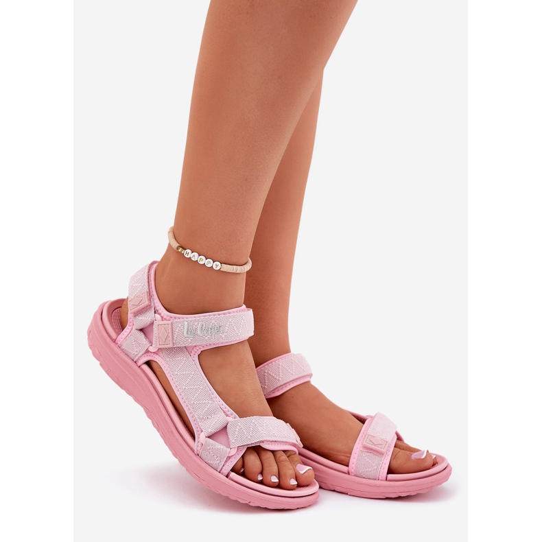 Sandaler för kvinnors material för kardborr Lee Cooper LCW-25-34-3561L rosa 1