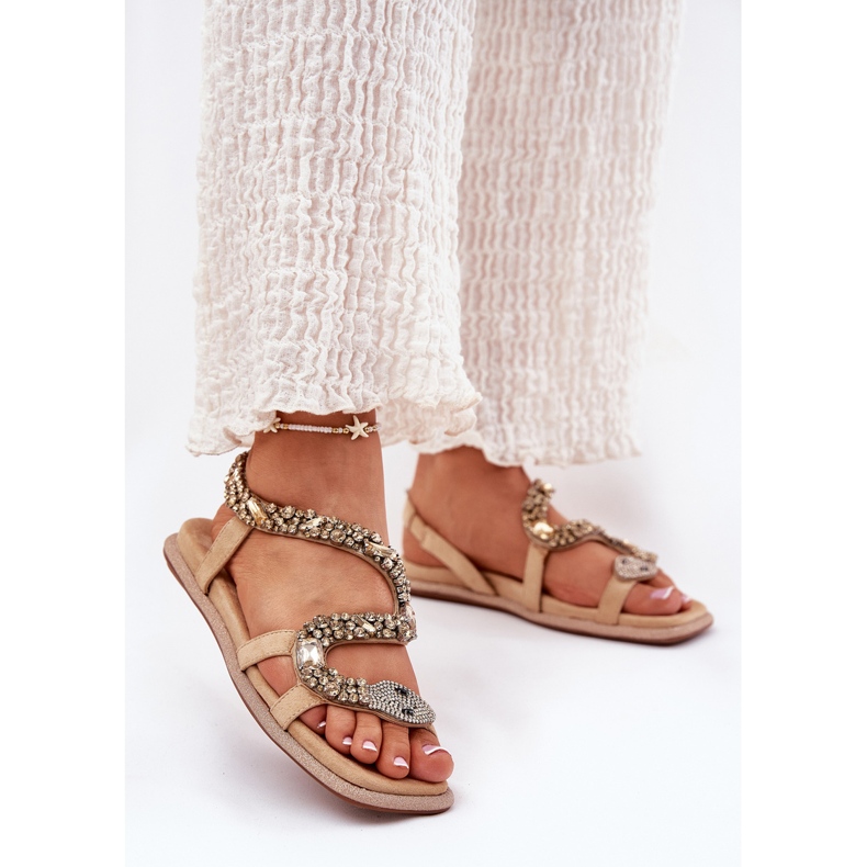 Kvinnors sandaler med dekoration Eco Sonflower Artiker 56C1361 Beige 2