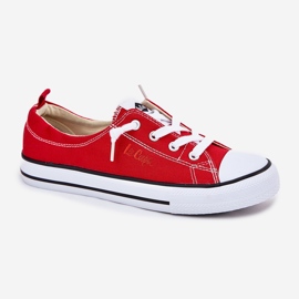 Material Kvinnors sneakers Lee Cooper LCW-25-02-3298L Röd 4