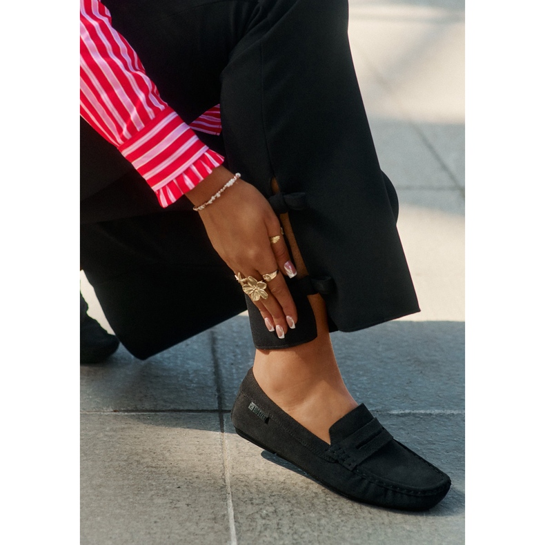 Kvinnors mocka loafers Big Star RR274948 Black svart 2