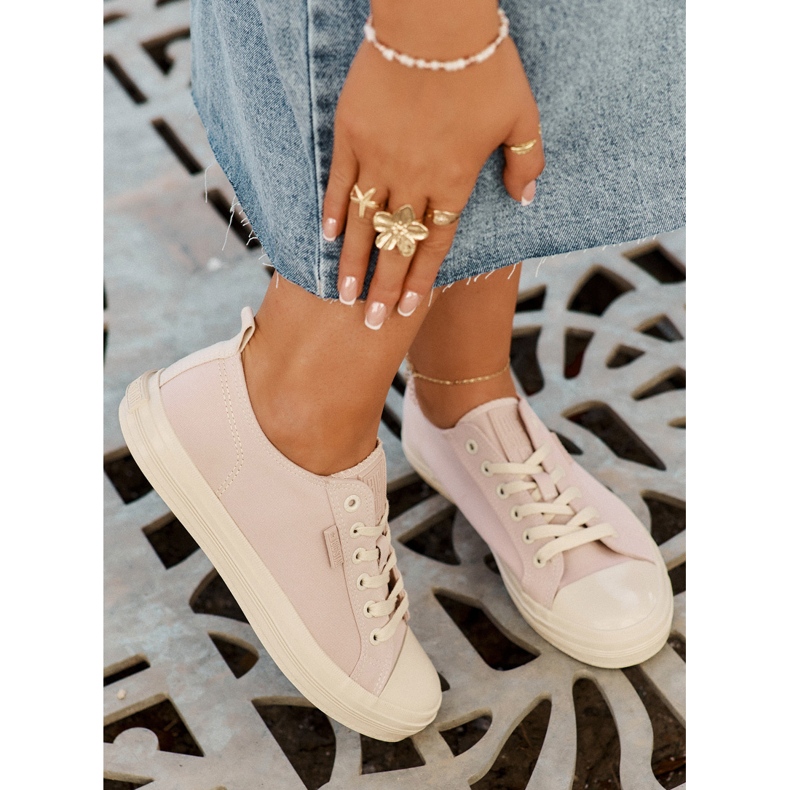 Kvinnors Big Star RR274732 ljusrosa sneakers 2