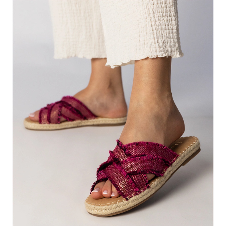 Rosa kvinnors espadrilles tofflor 1