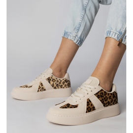 Beige-pantter kvinnors sneakers 1