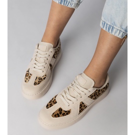 Beige-pantter kvinnors sneakers 2